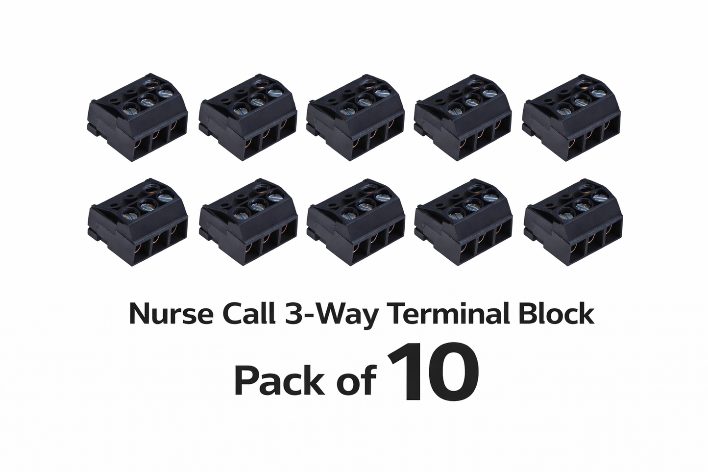 Nurse Call Pluggable Terminal Block – 2-Way or 3-Way (Pack of 10)